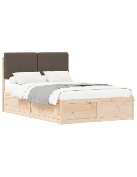 Letto con Testiera Rivestita Talpa 120 x 200 cm Pino massello