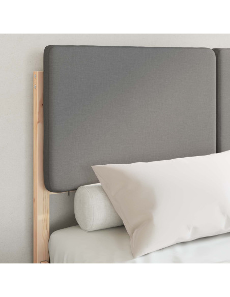 Letto con Testiera Rivestita Grigio chiaro 120 x 190 cm