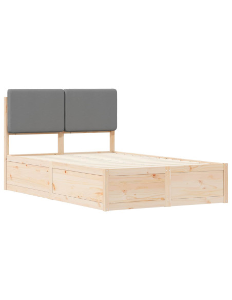 Letto con Testiera Rivestita Grigio chiaro 120 x 190 cm