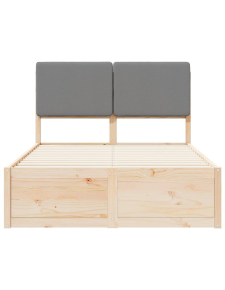 Letto con Testiera Rivestita Grigio chiaro 120 x 190 cm