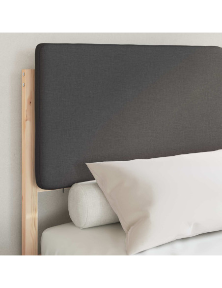 Letto con Testiera Rivestita Grigio scuro 120 x 190 cm