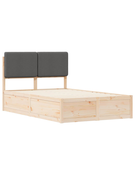 Letto con Testiera Rivestita Grigio scuro 120 x 190 cm