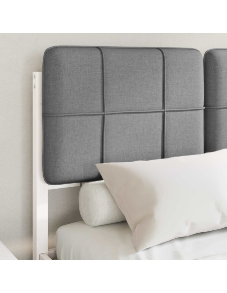 Letto con Testiera Rivestita Grigio chiaro 120 x 200 cm