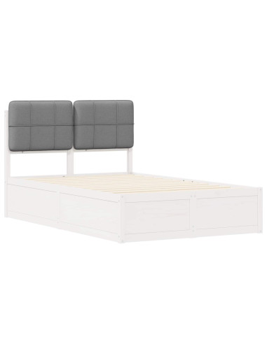 Letto con Testiera Rivestita Grigio chiaro 120 x 200 cm