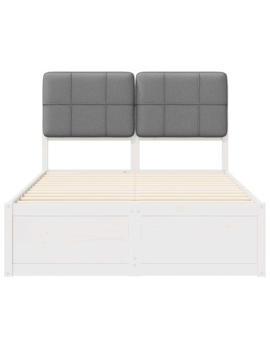 Letto con Testiera Rivestita Grigio chiaro 120 x 200 cm