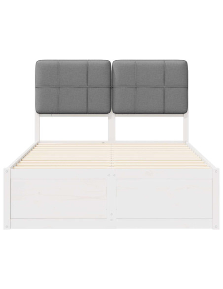 Letto con Testiera Rivestita Grigio chiaro 120 x 200 cm