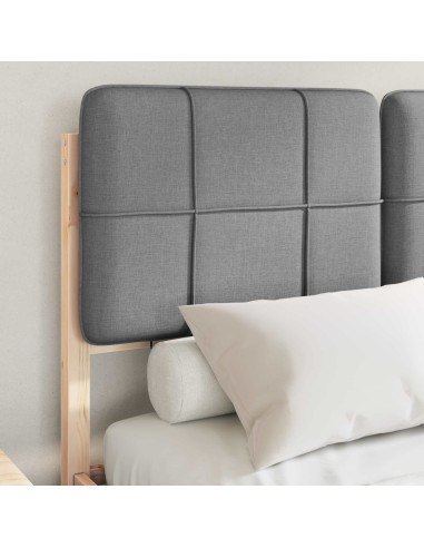 Letto con Testiera Rivestita Grigio chiaro 120 x 190 cm