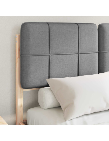 Letto con Testiera Rivestita Grigio chiaro 120 x 190 cm