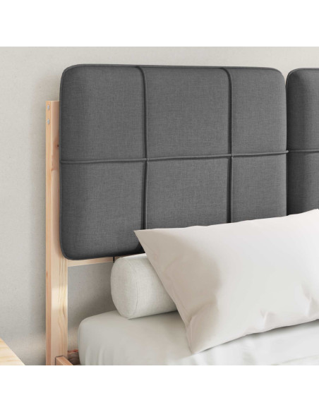 Letto con Testiera Rivestita Grigio scuro 120 x 190 cm