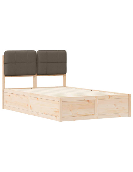 Letto con Testiera Rivestita Talpa 120 x 190 cm Pino massello