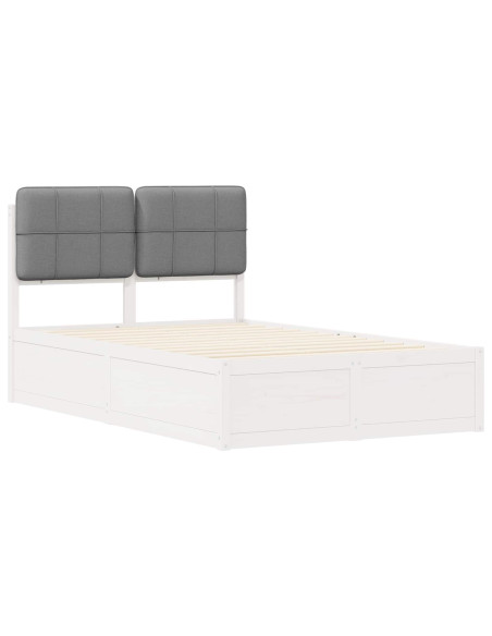Letto con Testiera Rivestita Grigio chiaro 120 x 190 cm