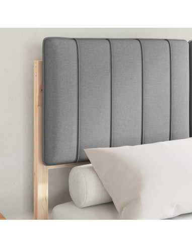 Letto con Testiera Rivestita Grigio chiaro 120 x 190 cm