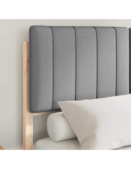 Letto con Testiera Rivestita Grigio chiaro 120 x 190 cm