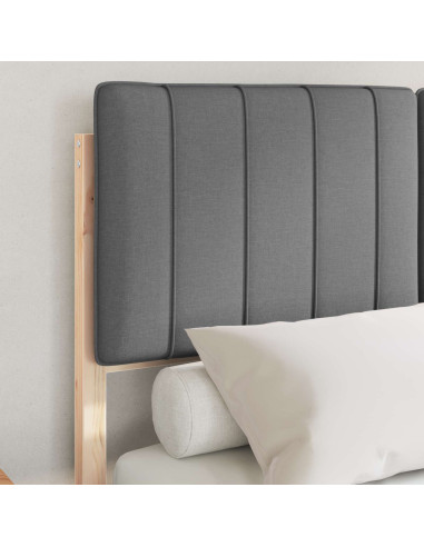 Letto con Testiera Rivestita Grigio scuro 120 x 190 cm