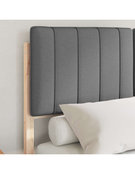 Letto con Testiera Rivestita Grigio scuro 120 x 190 cm