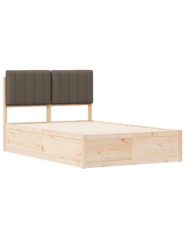 Letto con Testiera Rivestita Talpa 120 x 190 cm Pino massello