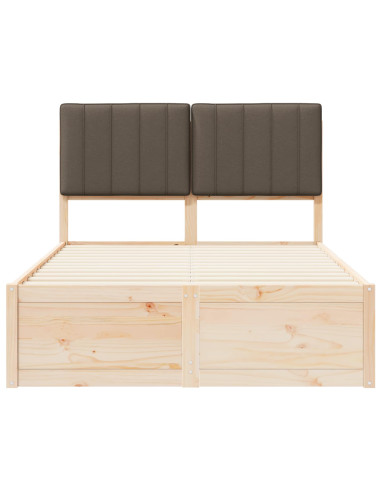 Letto con Testiera Rivestita Talpa 120 x 190 cm Pino massello