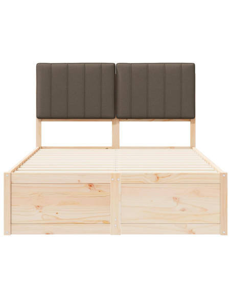 Letto con Testiera Rivestita Talpa 120 x 190 cm Pino massello