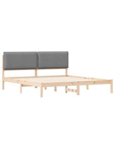 Letto con Testiera Rivestita Grigio chiaro 200 x 200 cm