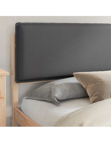 Letto con Testiera Rivestita Grigio scuro 200 x 200 cm