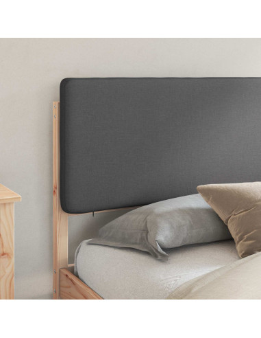 Letto con Testiera Rivestita Grigio scuro 200 x 200 cm