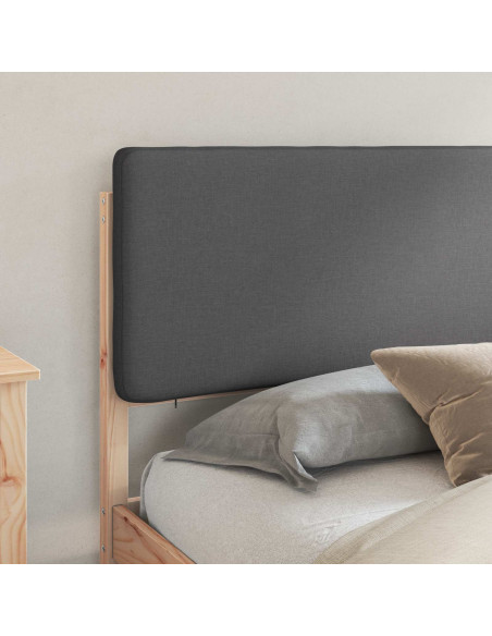 Letto con Testiera Rivestita Grigio scuro 200 x 200 cm