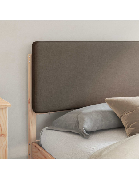 Letto con Testiera Rivestita Talpa 200 x 200 cm Pino massello