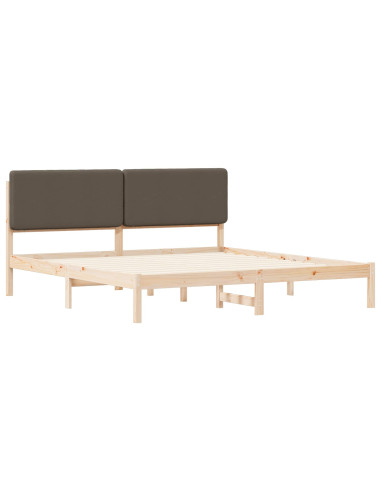 Letto con Testiera Rivestita Talpa 200 x 200 cm Pino massello