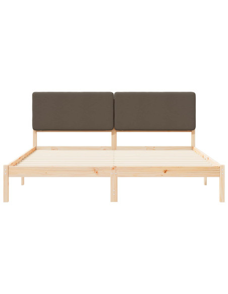 Letto con Testiera Rivestita Talpa 200 x 200 cm Pino massello