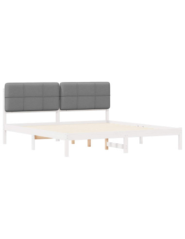 Letto con Testiera Rivestita Grigio chiaro 200 x 200 cm