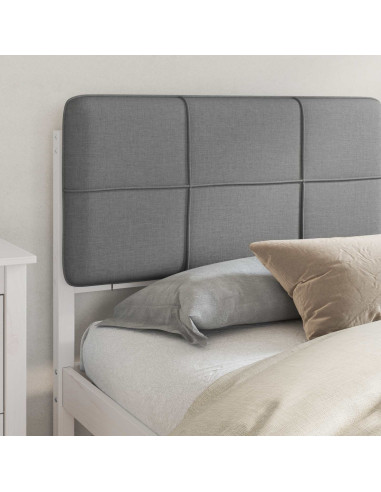 Letto con Testiera Rivestita Nero 200 x 200 cm Pino massello