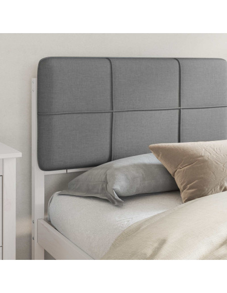 Letto con Testiera Rivestita Nero 200 x 200 cm Pino massello