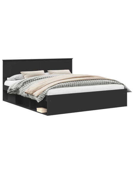 Struttura del letto Nero 200 x 200 cm Legno multistrato