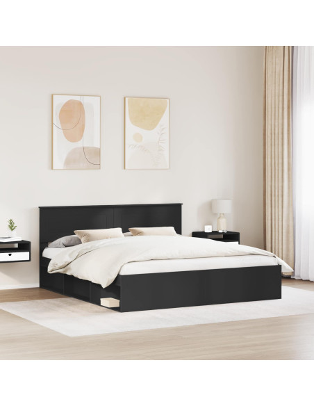 Struttura del letto Nero 200 x 200 cm Legno multistrato