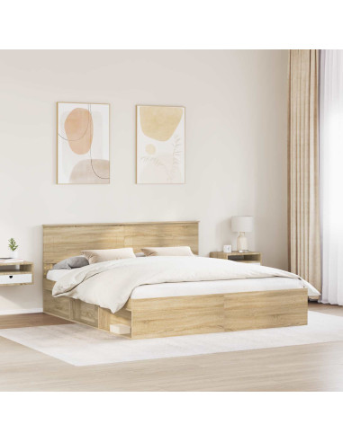 Struttura del letto Sonoma 200 x 200 cm Legno multistrato