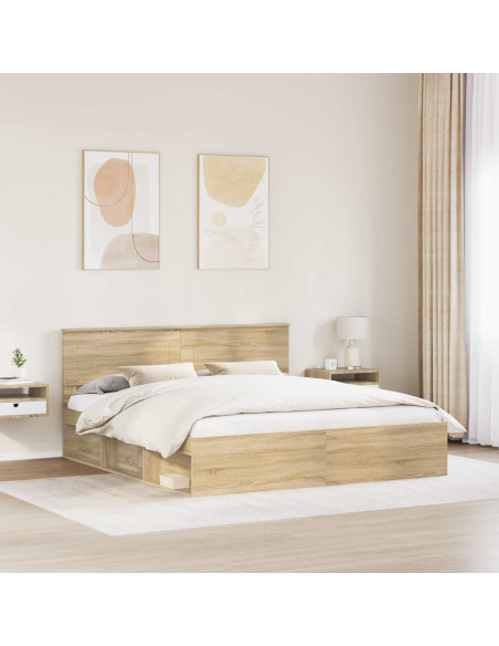 Struttura del letto Sonoma 200 x 200 cm Legno multistrato