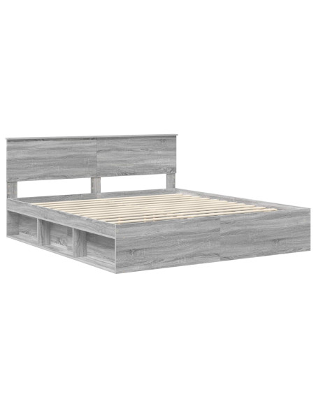 Struttura del letto con testiera Grigio Sonoma 200 x 200 cm