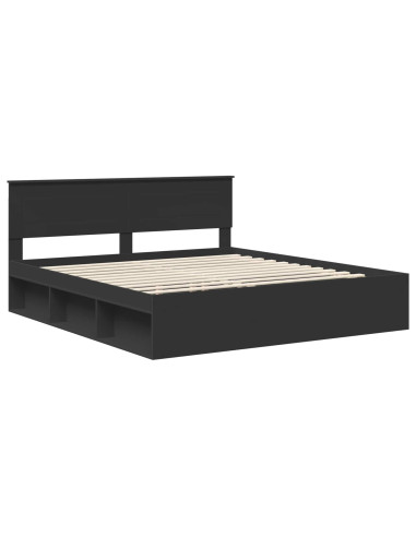 Struttura del letto Nero 180 x 200 cm Legno multistrato