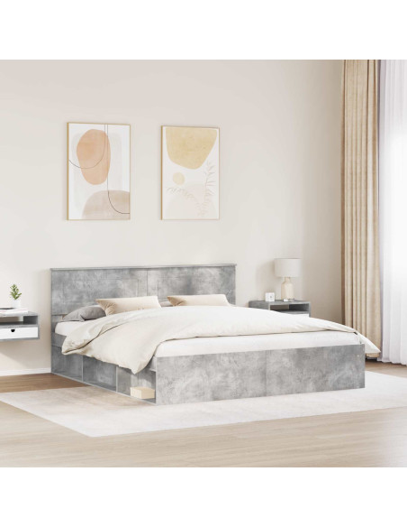 Struttura del letto Calcestruzzo 180 x 200 cm Legno multistrato