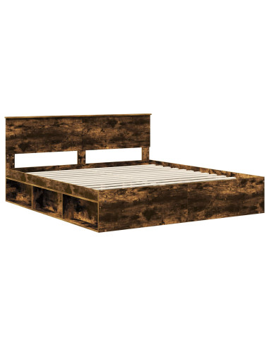 Struttura del letto Rovere fumé 180 x 200 cm Legno multistrato