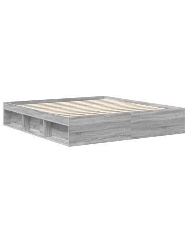 Struttura del letto con testiera Grigio Sonoma 180 x 200 cm
