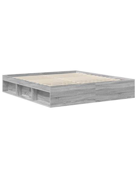 Struttura del letto con testiera Grigio Sonoma 180 x 200 cm