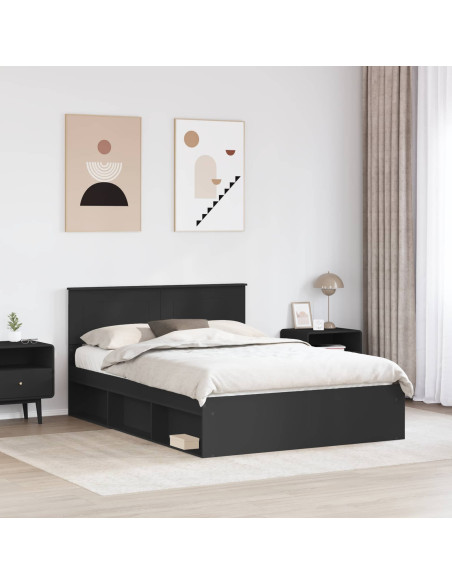 Struttura del letto Nero 160 x 200 cm Legno multistrato