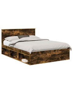 Struttura del letto Rovere fumé 160 x 200 cm Legno multistrato 2