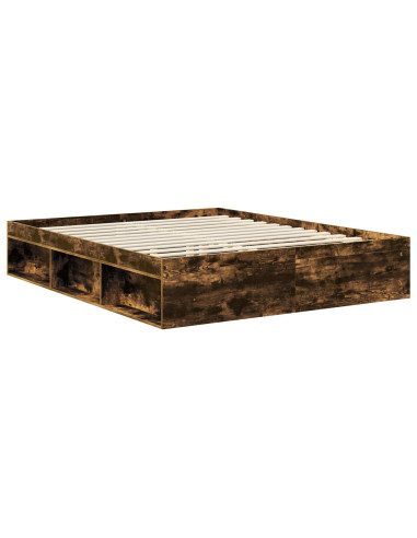 Struttura del letto Rovere fumé 160 x 200 cm Legno multistrato