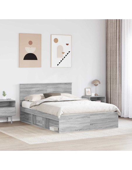 Struttura del letto con testiera Grigio Sonoma 160 x 200 cm