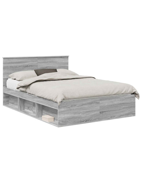Struttura del letto con testiera Grigio Sonoma 150 x 200 cm