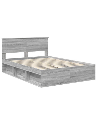 Struttura del letto con testiera Grigio Sonoma 140 x 190 cm