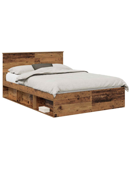 Struttura del letto con testiera Legno vecchio 140 x 190 cm