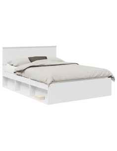 Struttura del letto Bianco 140 x 200 cm Legno multistrato 2